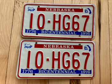 Pair Of 1976 Nebraska License Plates
