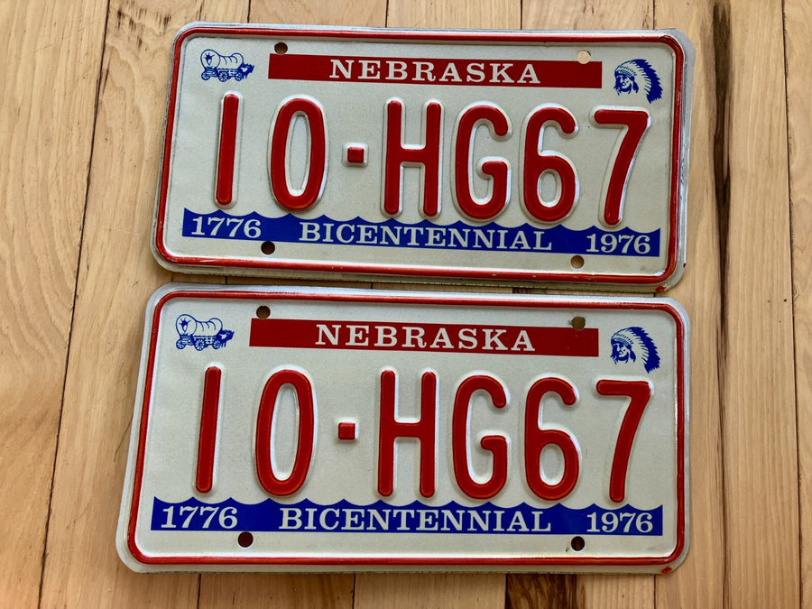 Pair Of 1976 Nebraska License Plates