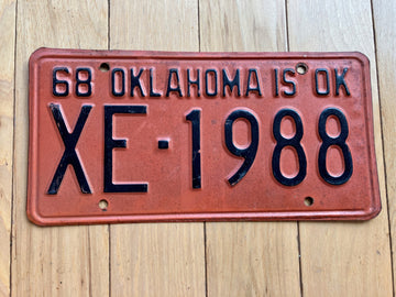1968 Oklahoma License Plate