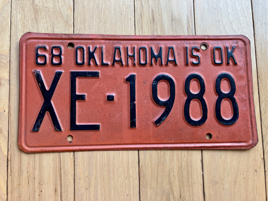 1968 Oklahoma License Plate