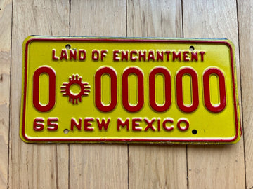 1965 New Mexico Sample License Plate