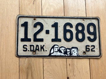1962 South Dakota License Plate