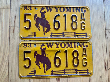 Pair of 1983 Wyoming License Plates