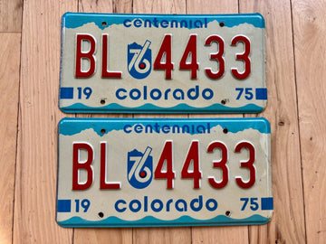 Pair of 1975 Colorado License Plates