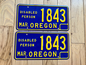 Pair of 1969 Oregon Disabled Person License Plates