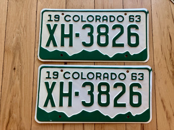 Pair of 1963 Colorado License Plates