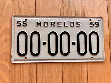 1958 1959 Morelos Sample License Plate