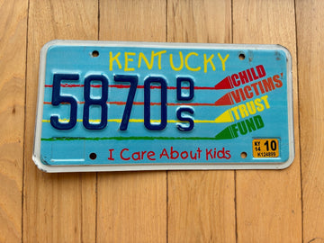2014 Kentucky I Care About Kids Child Victims Trust Fund License Plate