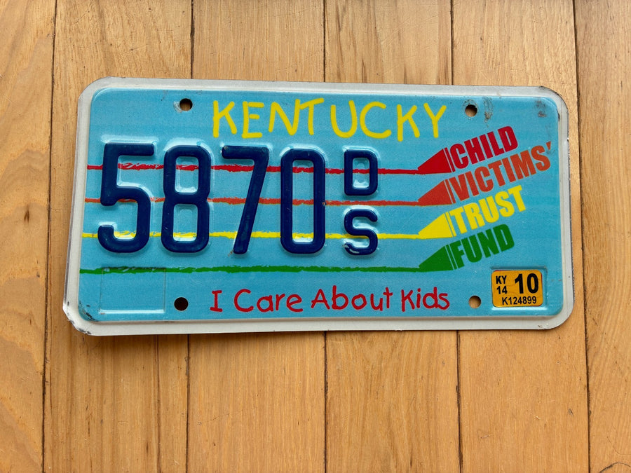 2014 Kentucky I Care About Kids Child Victims Trust Fund License Plate