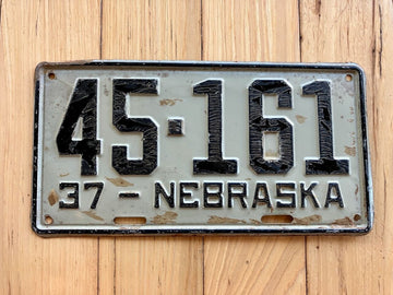 1937 Nebraska License Plate