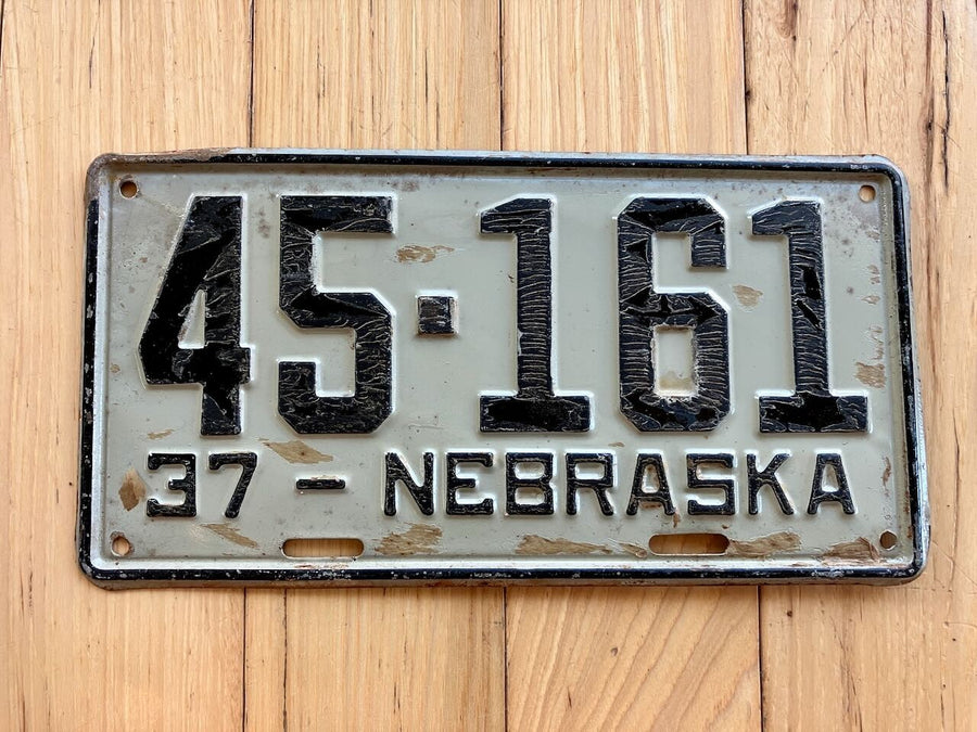 1937 Nebraska License Plate