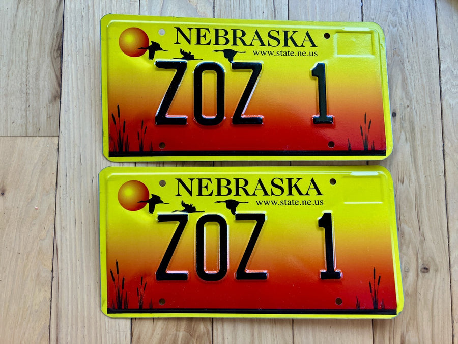 2005 Nebraska Pair of Vanity License Plates - ZOZ 1