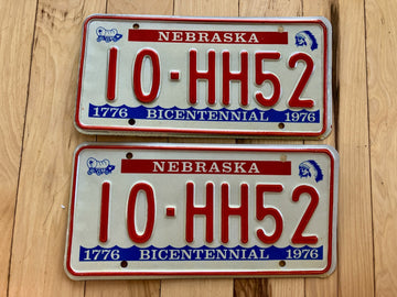 Pair Of 1976 Nebraska License Plates
