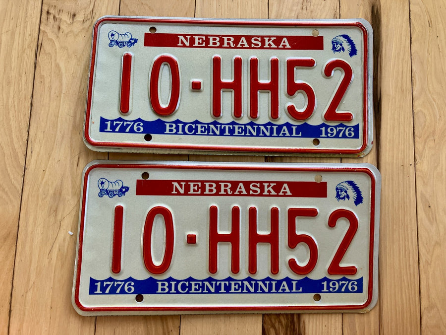 Pair Of 1976 Nebraska License Plates