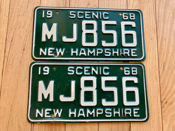 Pair of 1968 New Hampshire License Plates