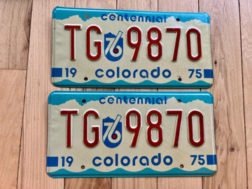 Pair of 1975 Colorado License Plates