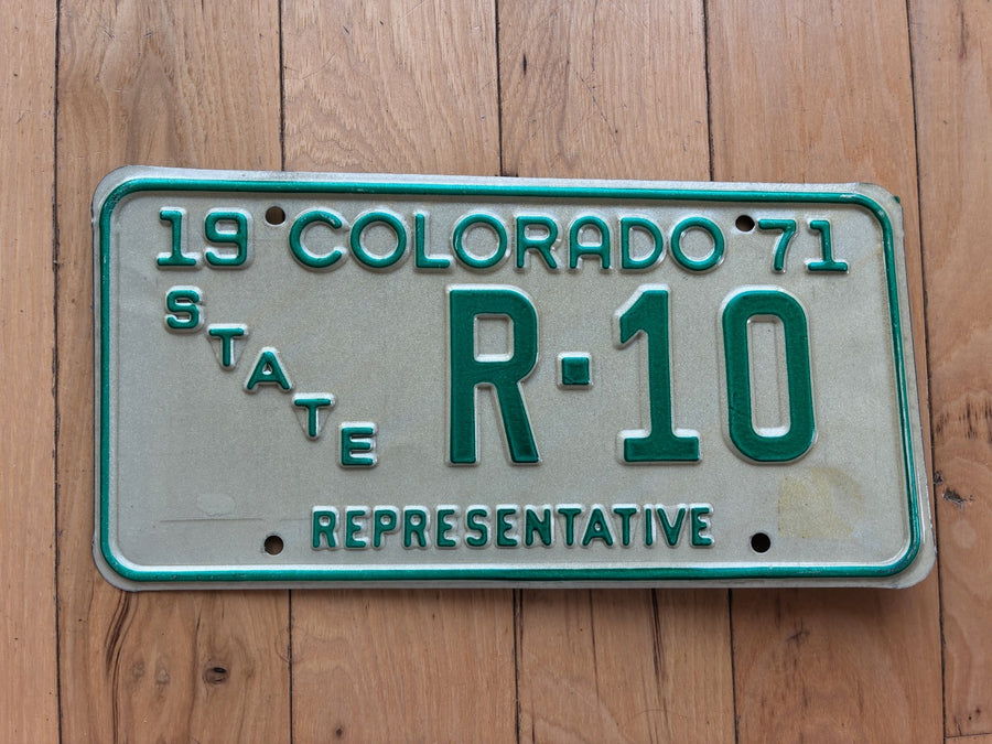 1971 Colorado State Representative License Plate