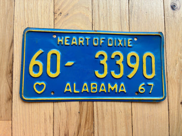 1967 Alabama License Plate