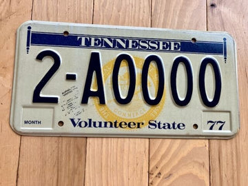 1977 Tennessee Sample License Plate