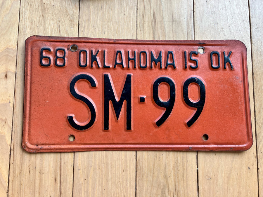1968 Oklahoma License Plate