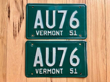 Pair of 1951 Vermont License Plates