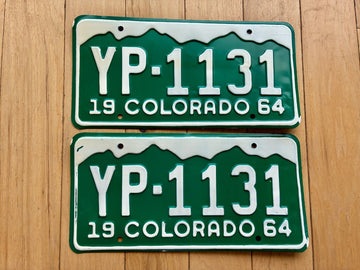 Pair of 1964 Colorado License Plates