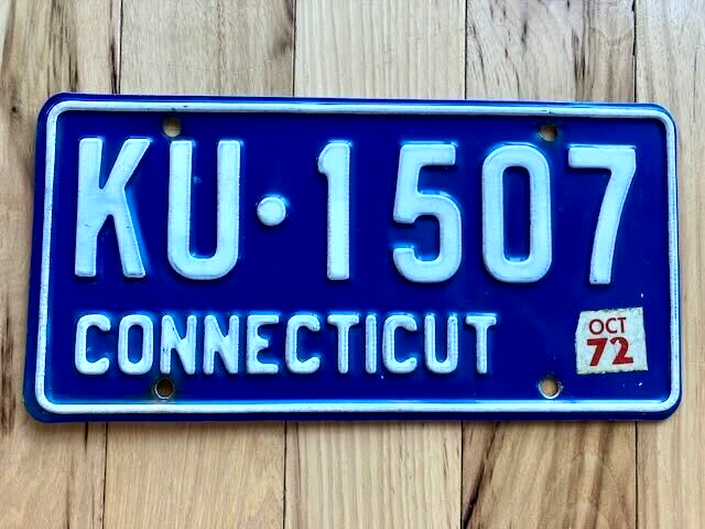 1972 Connecticut License Plate