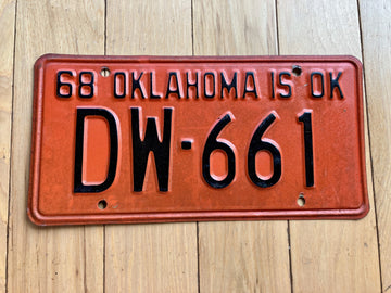 1968 Oklahoma License Plate