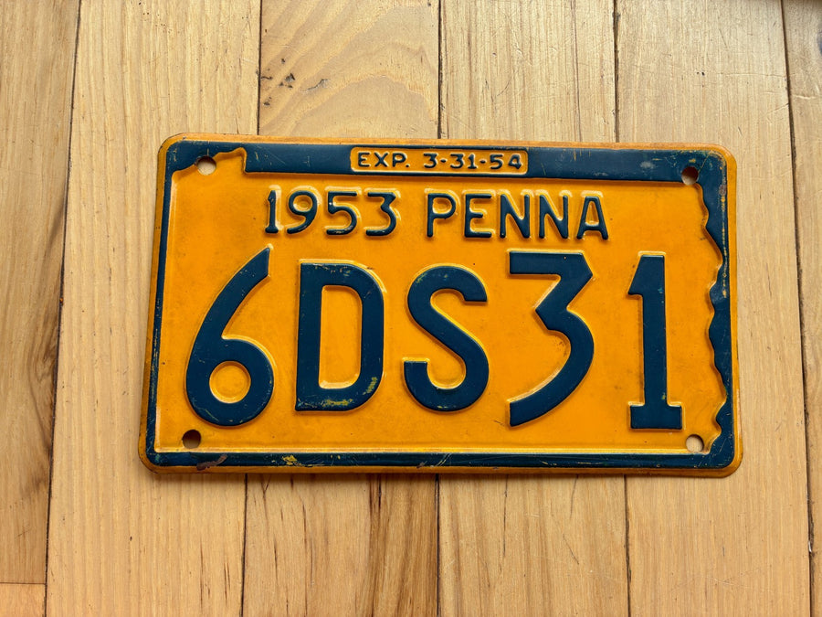 1953 1954 Pennsylvania License Plate