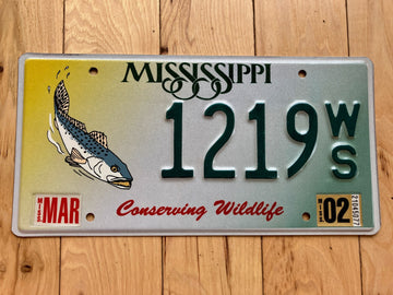 2002/2003 Mississippi Speckled Trout License Plate
