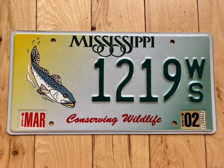 2002/2003 Mississippi Speckled Trout License Plate