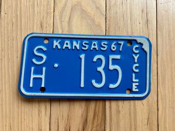 1967 Kansas Motorcycle License Plate