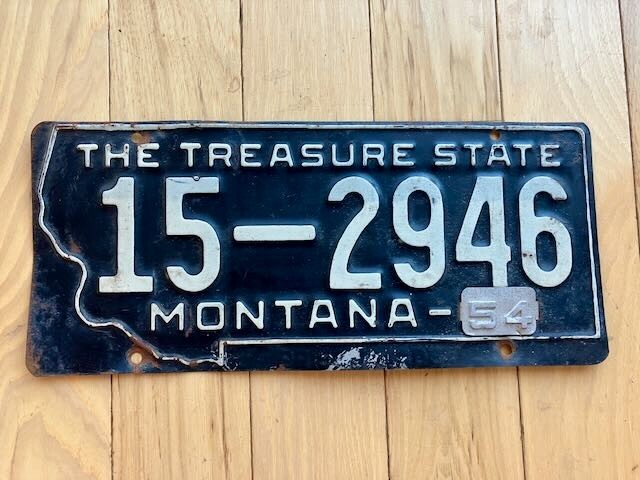 1954 Montana Prison Made License Plate