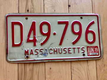 1979 Massachusetts License Plate