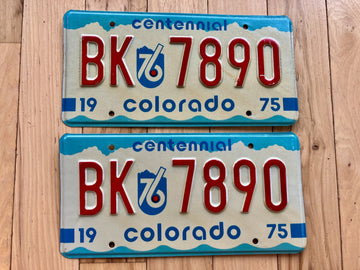 Pair of 1975 Colorado License Plates