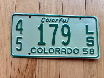 1958 Colorado Trailer License Plate