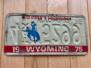 1975 Back/ 1978 Front - Wyoming Two Side Printed License Plate
