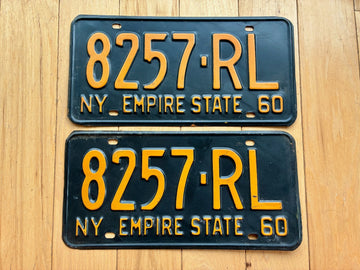Pair of 1960 New York License Plates
