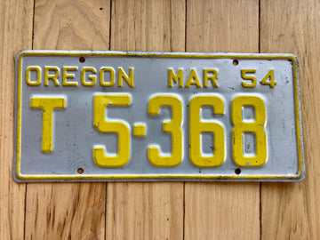 1954 March Oregon Truck License Plate