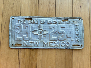 1949 New Mexico Truck License Plate - Waffle Type