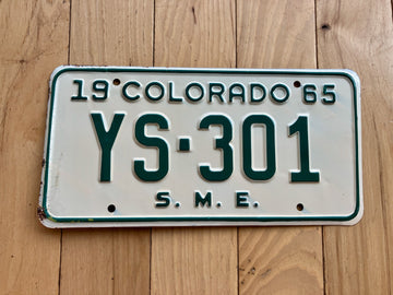 1965 Colorado Special Mobile Equipment License Plate