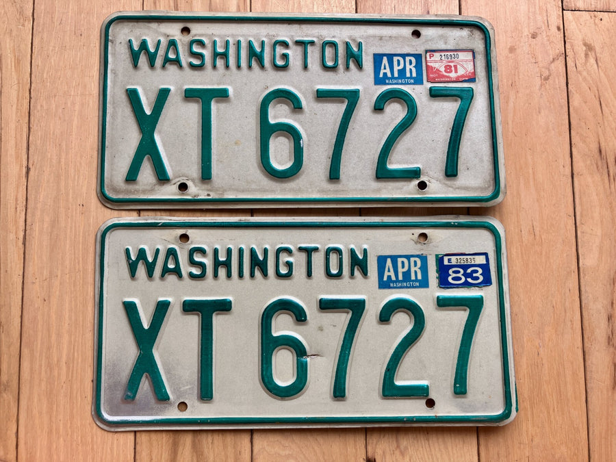 Pair Of 1981 Washington License Plates W/ 1983 Tab -Check With DOL For YOM