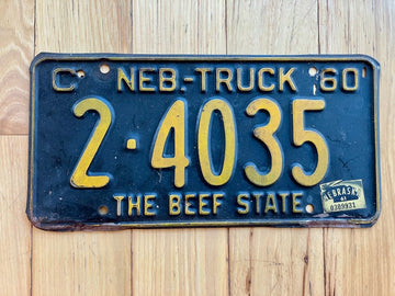 1960 Nebraska Truck License Plate