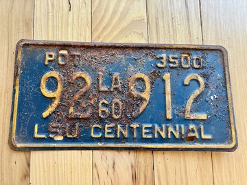 1960 Louisiana License Plate 