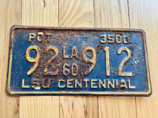 1960 Louisiana License Plate 