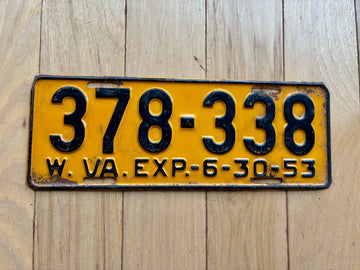 1953 West Virginia License Plate