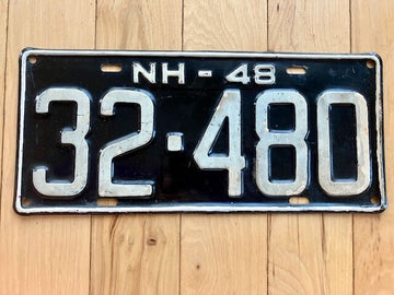 1948 New Hampshire License Plate - Some Touch Up Paint