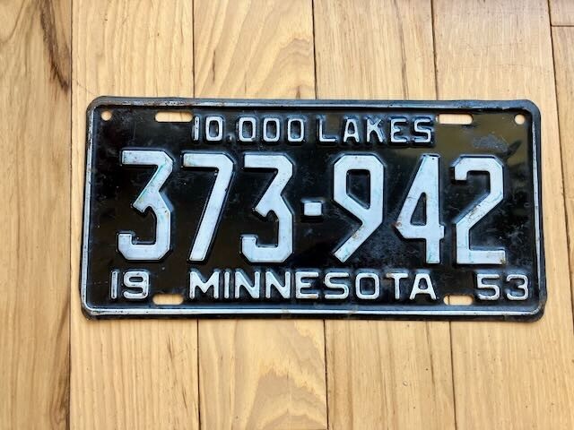 1953 Minnesota License Plate