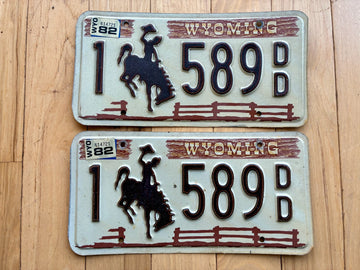 1982 Pair of Wyoming License Plates