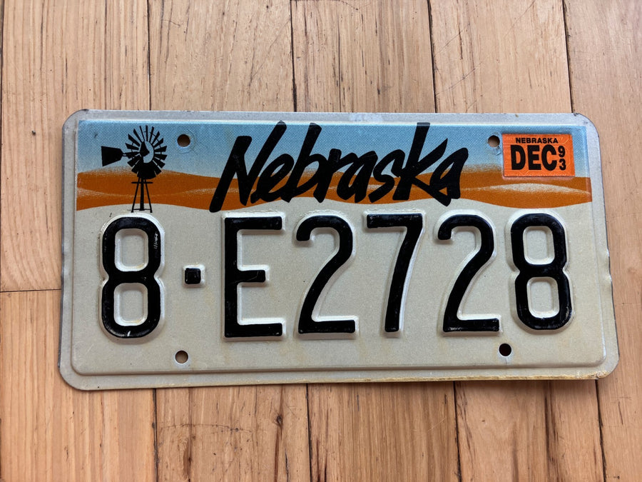 1993 Nebraska License Plate